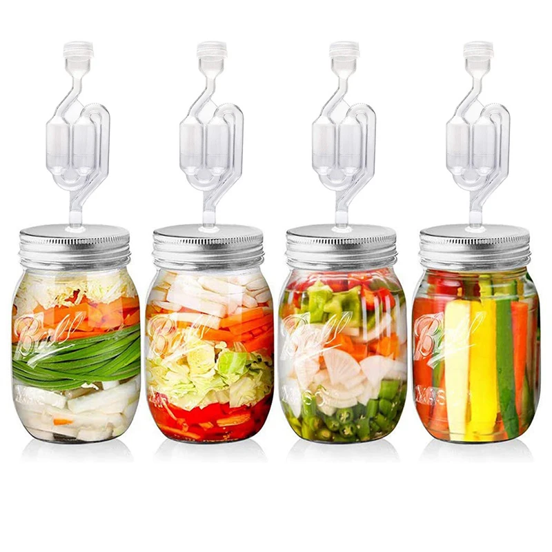 86mm/70mm Wide Mouth Jar Fermentation Lid and Airlock For Preserving Brewing