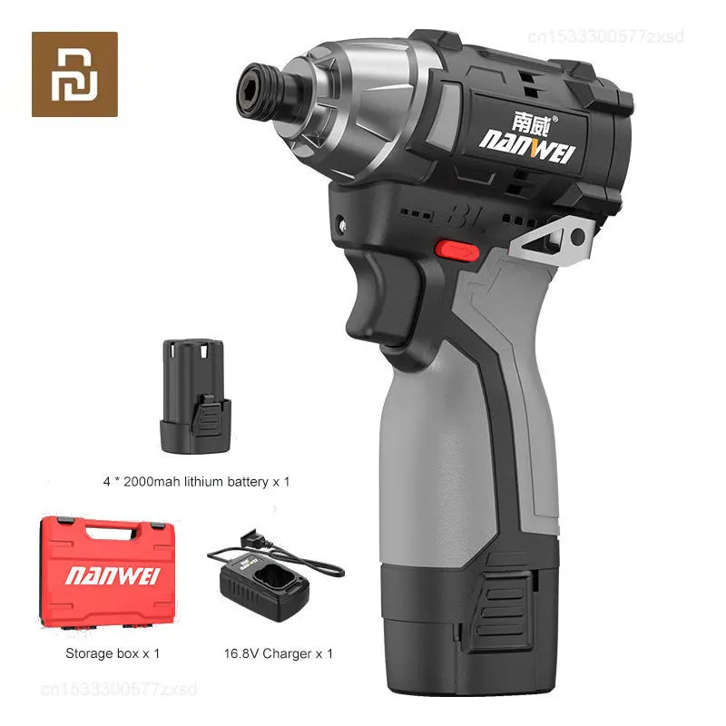 

Youpin Nanwei Brushless Lithium Electric Impact Drill Wireless Electric Screwdriver Rechargeable Cordless Screwdriver Tools Set