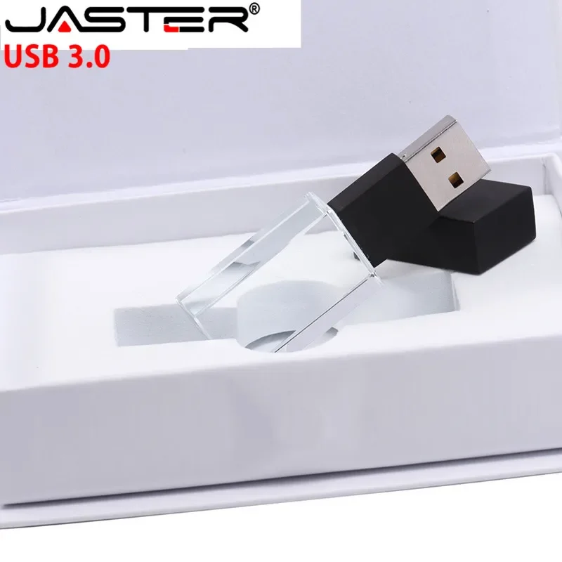 Jaster Usb 3.0 Novo Logo Personalizado Memória de Cristal Flash Drive com Caixa de Presente 4gb 8gb 16gb 32gb 64gb Mais de 10 Pcs Logotipo Livre - Imagem 3