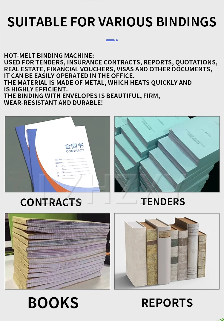 Description Picture 6 of itemU-R60H Wireless Hot Melt Glue Binding Machine Bid Document Automatic Binding Machine No Preheating Required No Punching 6cm Bind