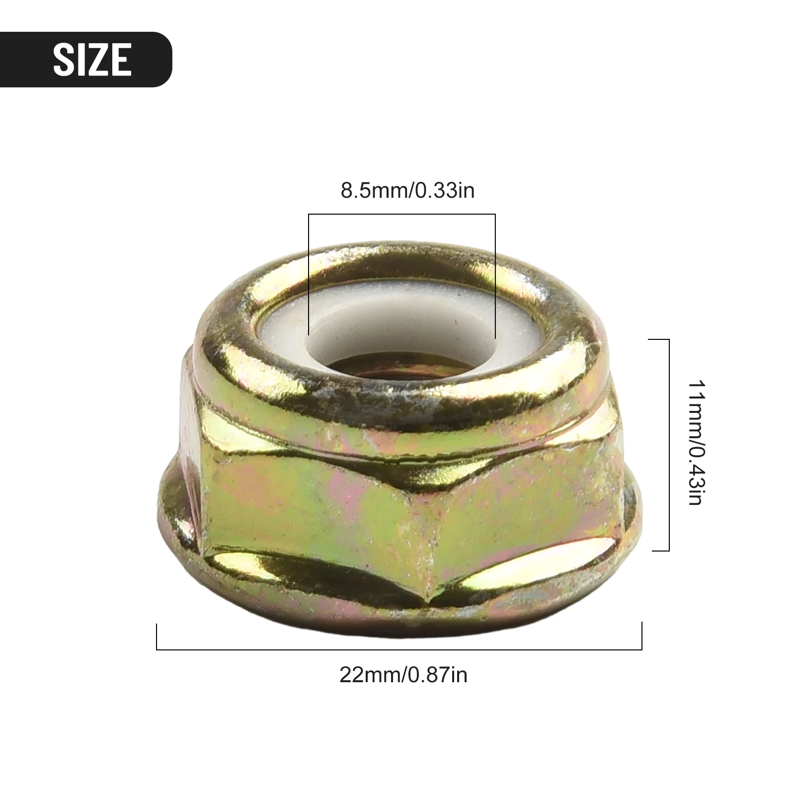 2PCS M10 X 1.25 Left Handed Thread Nut For Lawn Trimmer For Brushcutter With 17mm Wrench Opening For Consistent Performance Use