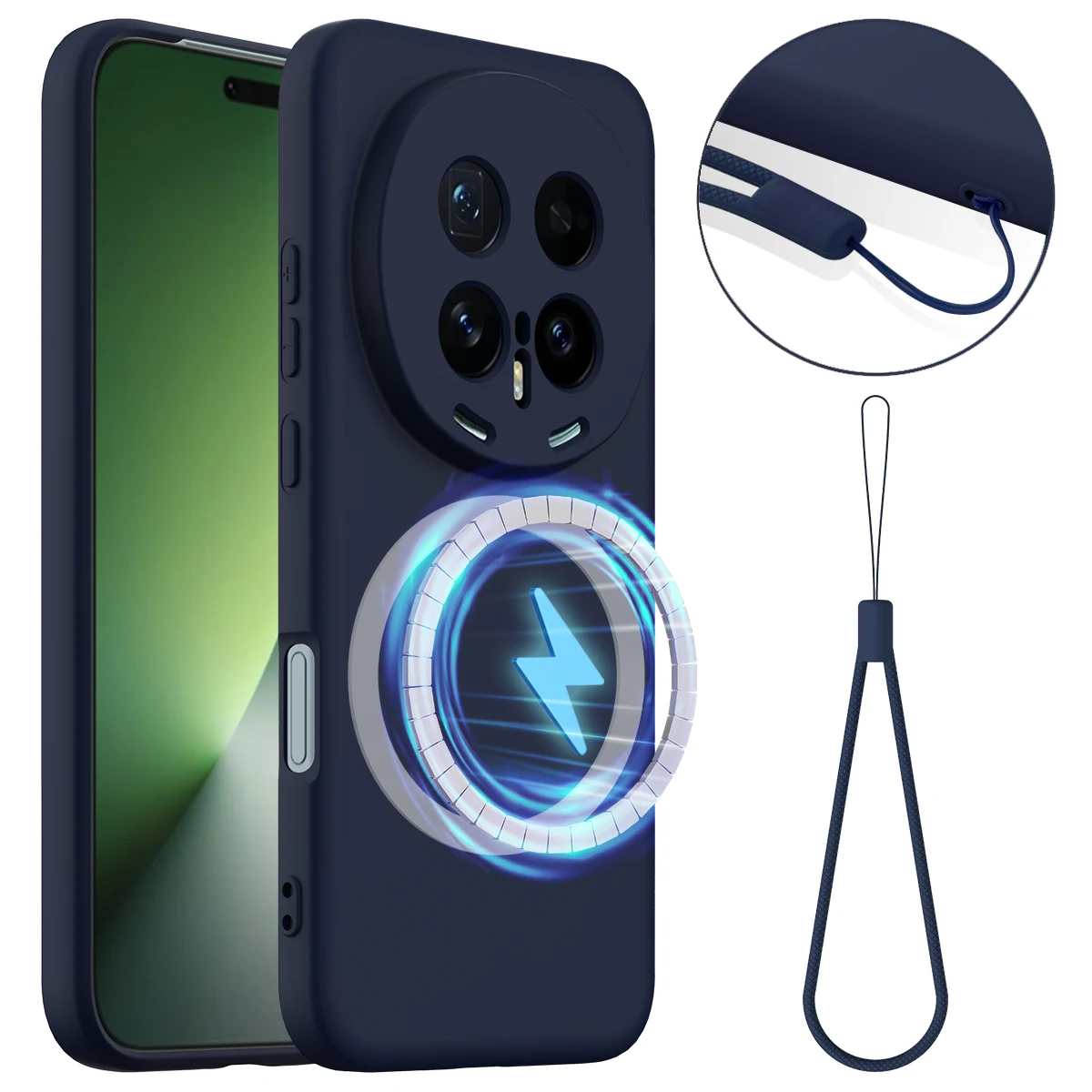 Premium Matte Liquid Silicone Case - Anti-Fingerprint Magnetic Wireless Armor Back Cover