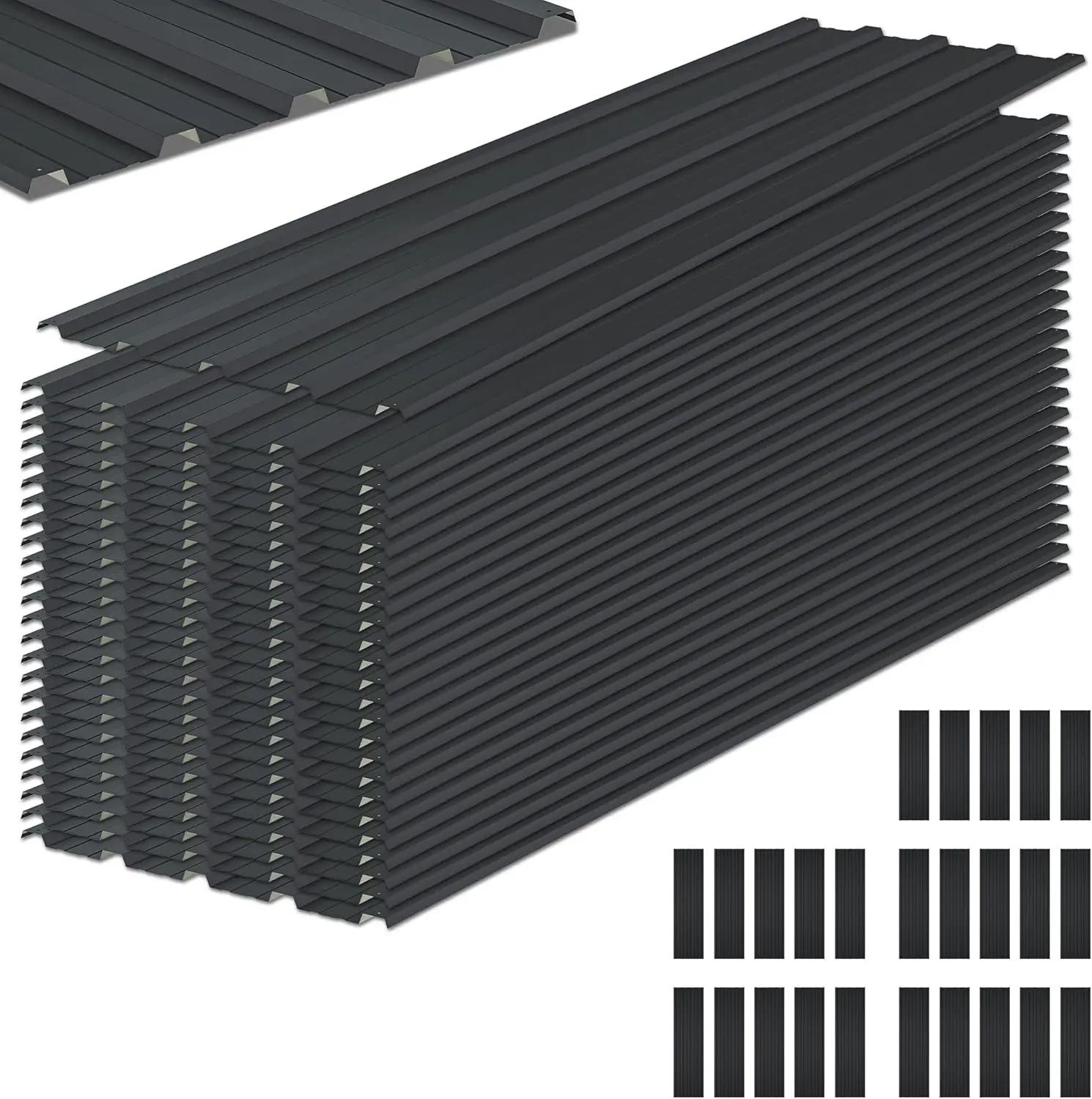 Roofing Panels, L42.52 inch&times;W16.77 inch Metal Roof Panels, Corrugated Roofing Panels for Garages
