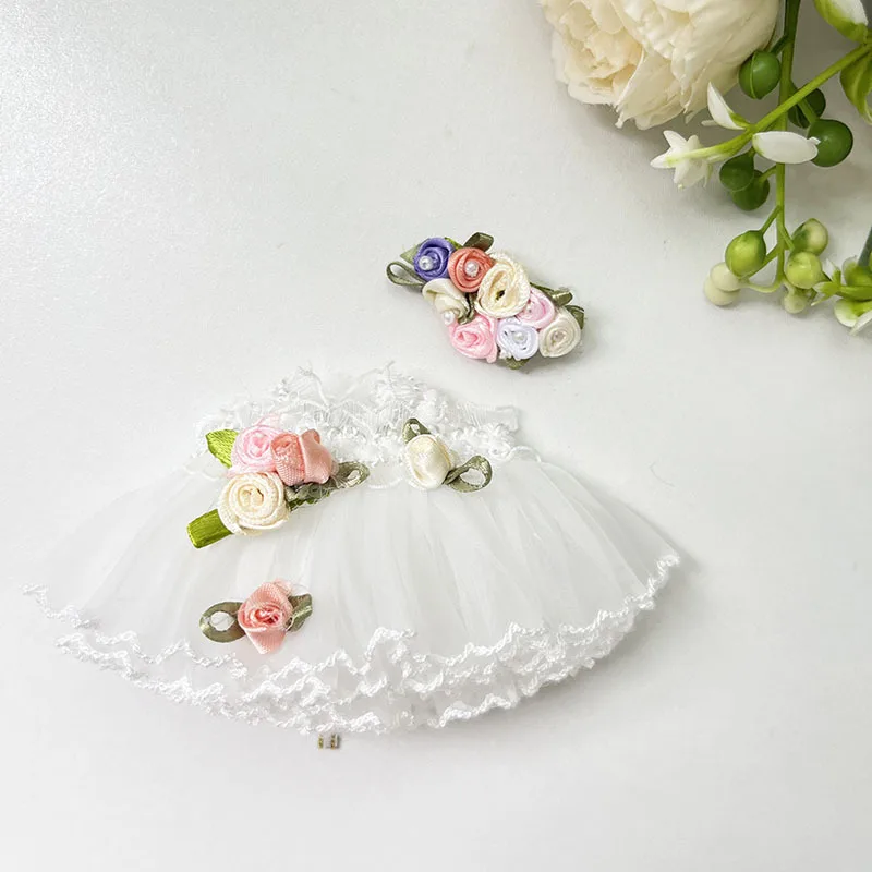 17cm Cute Mini Plush Doll'S Clothes Outfit Accessories For Labubu II Idol Dolls Flower fairy wedding dress Clothing DIY Kid Gift 2