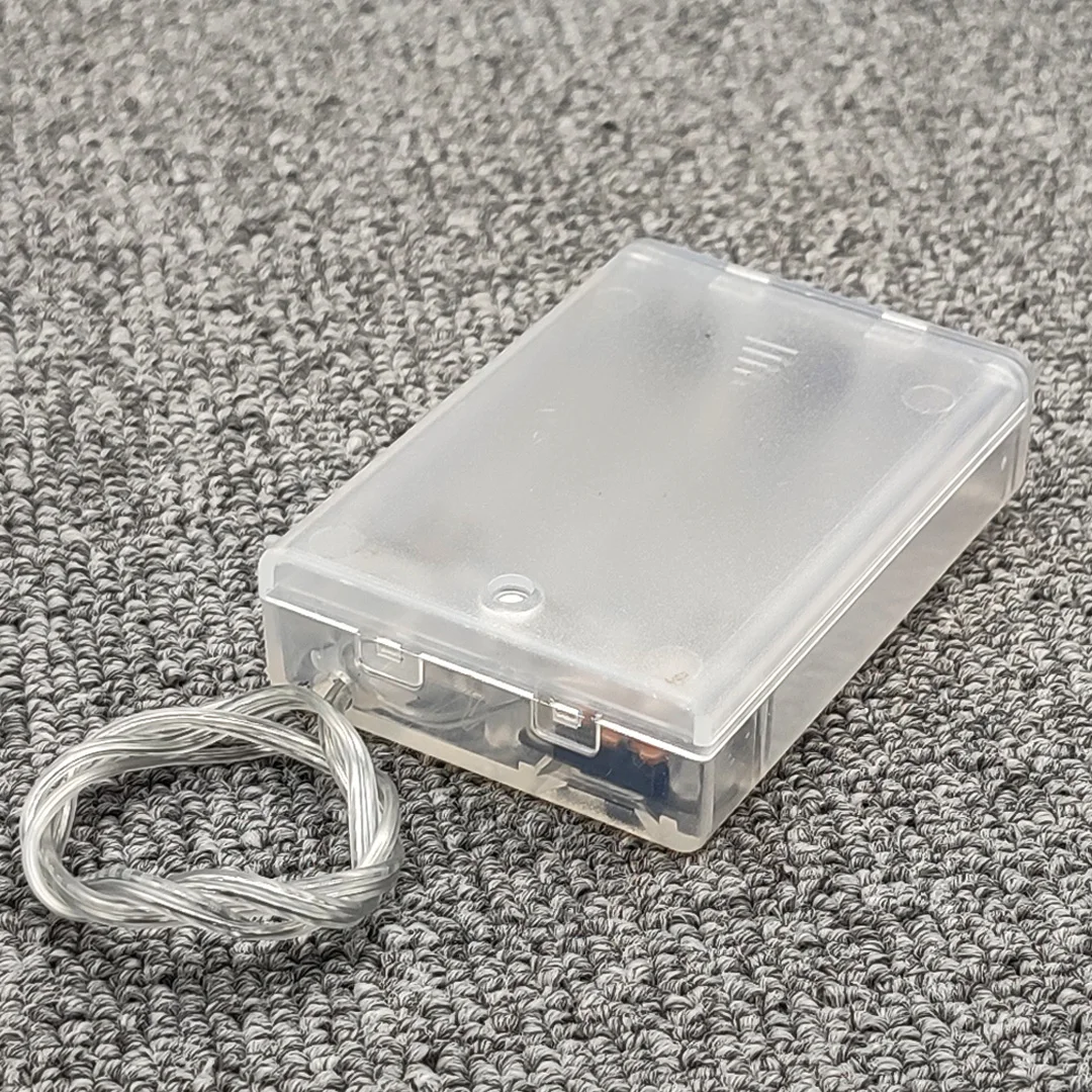 Transparent AA Battery Holder Box with Switch Lead