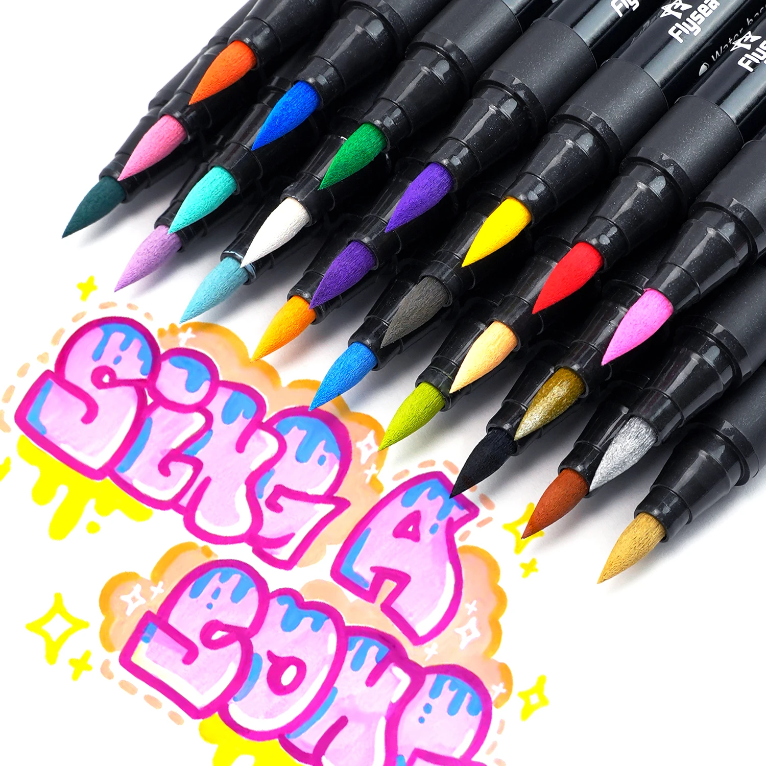 Vibrant Brush Tip Acrylic Paint Pens for Creative Projects and Artistry