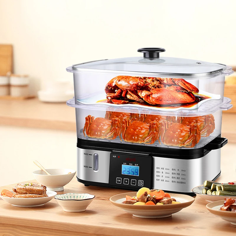 Rice Roll Steamer Food Multi Cooker Vegetable Three Stacks Milk Dim Sum