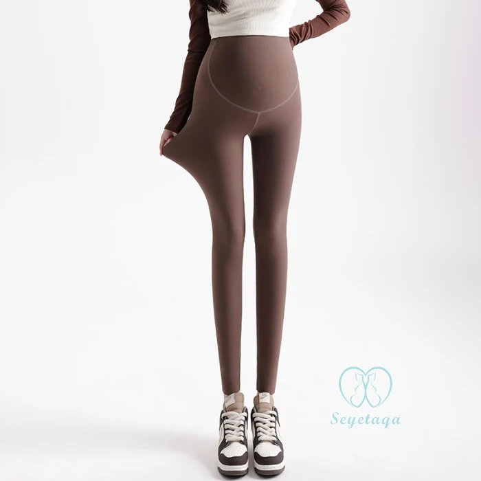 Seamless Thin Nylon Maternity Legging Baby Care Waist Support Pencil Shark Pants for Pregnant Women Casual Spring Pregnancy