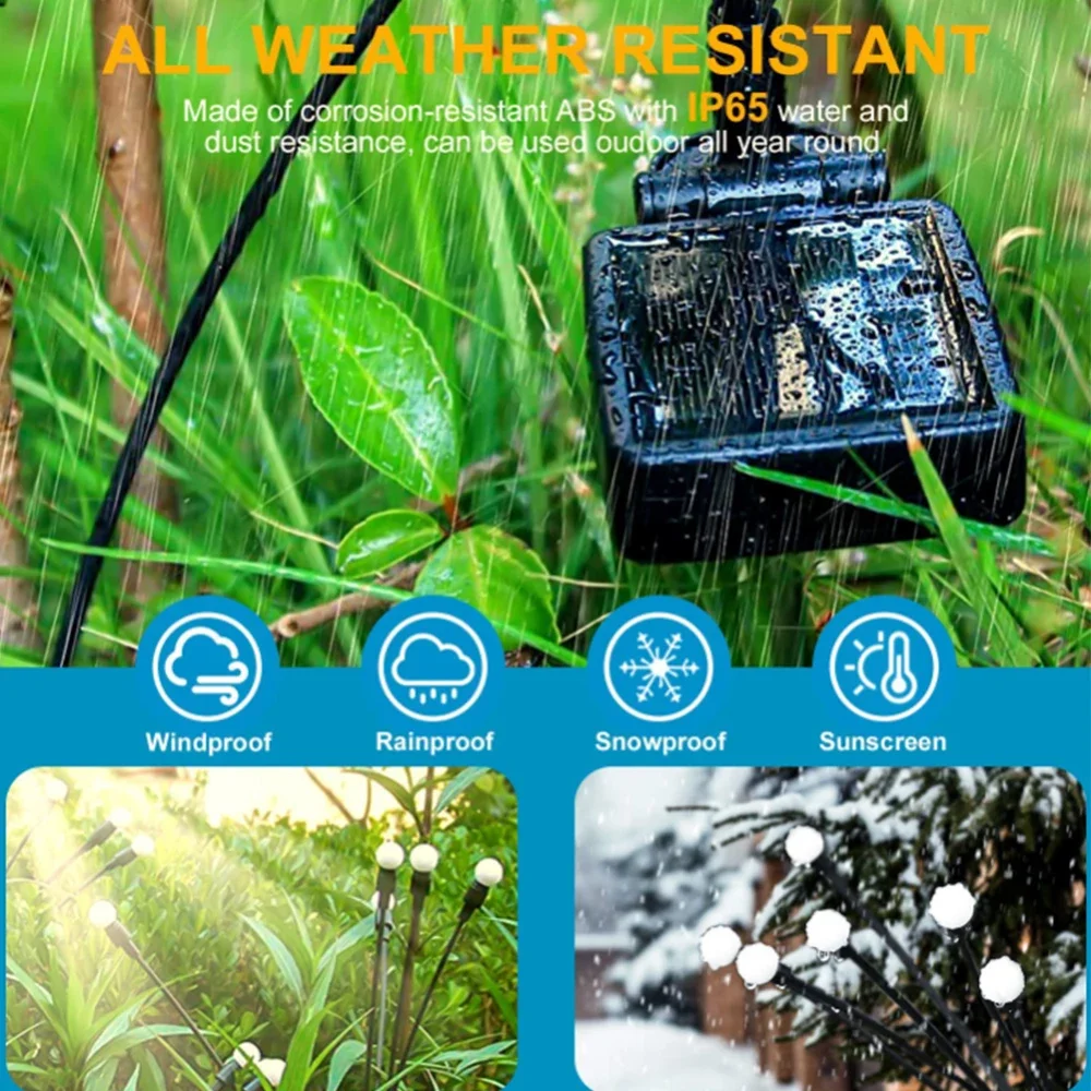 6/8/10 LED Solar Garden Lights Powered Firefly Lights Outdoor Garden Decoration Landscape Lights Firework Firefly Lawn Lamps 2