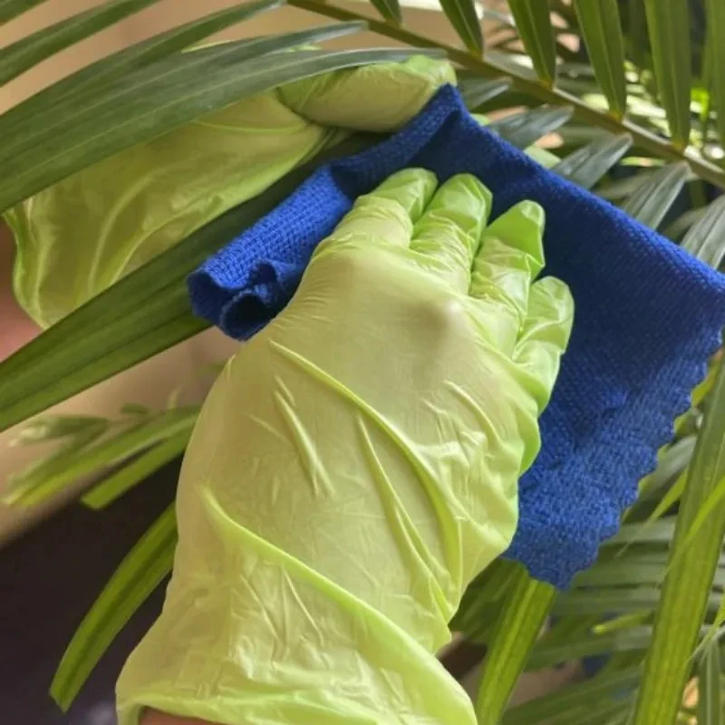100/50/20PCS Light Green Nitrile Gloves for Kitchen Household Cleaning Tool Garden Gloves Waterproof Work