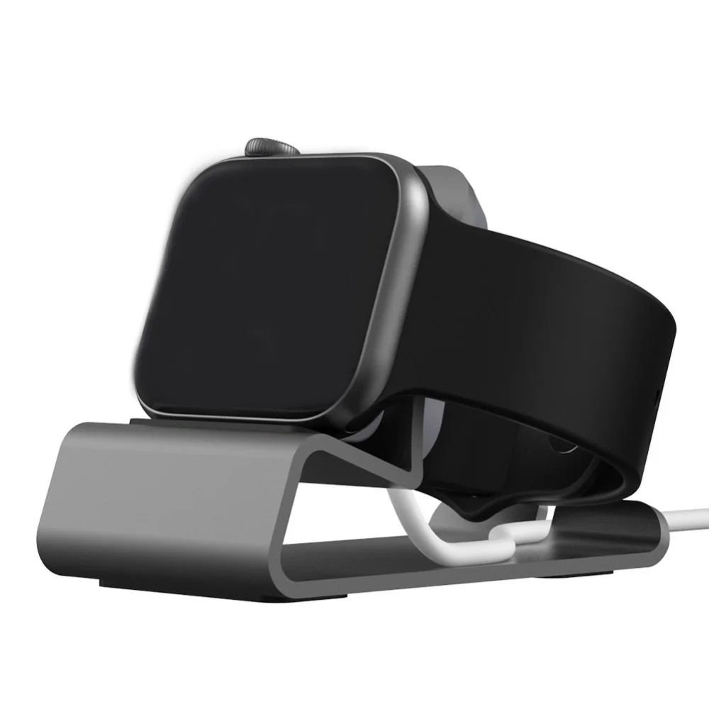 Charger Stand for Apple Watch Dock Station Aluminum Charging Holder for iWatch Ultra 1 2/10/9/SE/8/7/6/5/4/3/2/1 Silicon Bracket