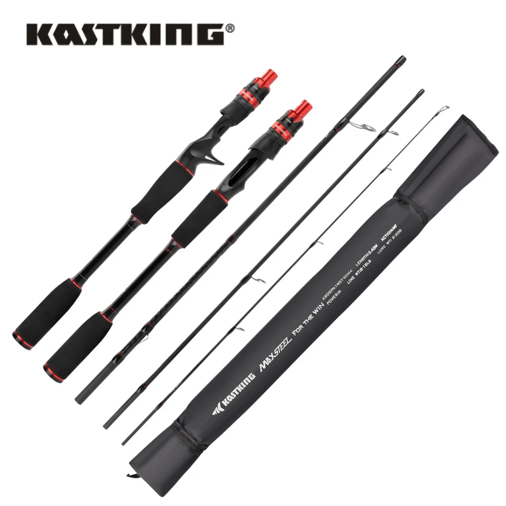 KastKing Traveller Max Steel Spinning Casting Fishing Rod 4 Pcs - Carbon Rod with 1.80m 1.98m 2.13m 2.4m 23
