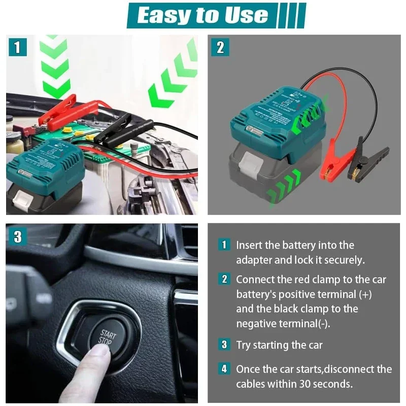 Heavy-Duty Jumper Cables Jump Kit with 11AWG Cable for Power Battery Jump Starting
