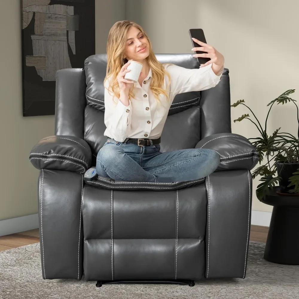 Recliner Chairs for Adults Manual Reclining Sofa Chair Oversized Recliner Chair for Living Room Comfy Home Theater Seating