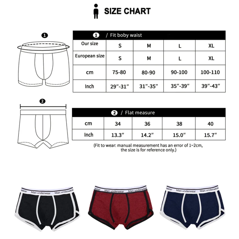1/4pcs Men Underwear Boxers Cotton Panties Breathable Solid Boxershorts Male Mid Waist Underpants Trend Man Shorts Homme Shorts 2