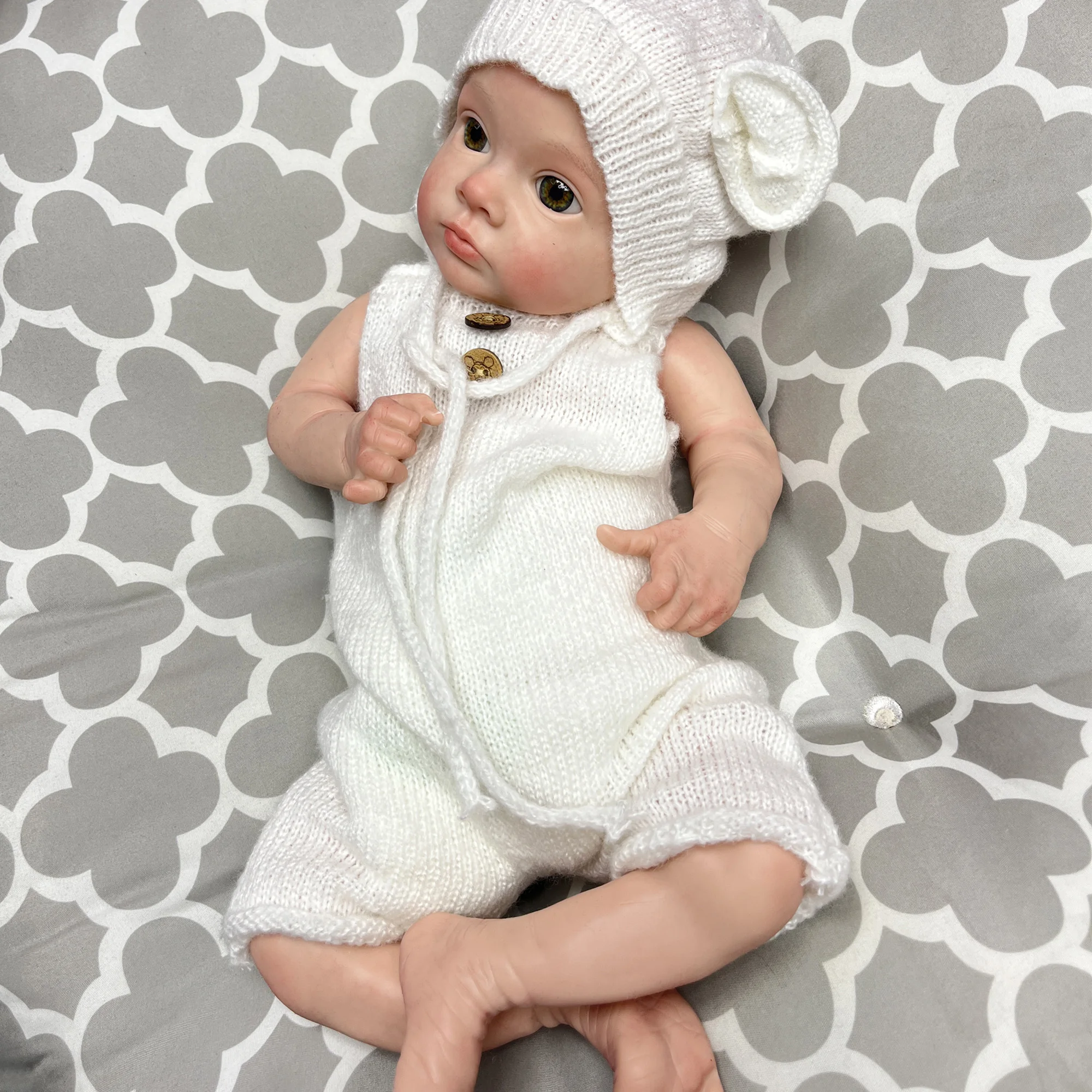 45Cm Tutti Solid Silicone Bebe Reborn Girl Genesis Dipinto Ad Olio Realistica Bambola Neonato Boneca Reborn Lupo De Silicone Doll