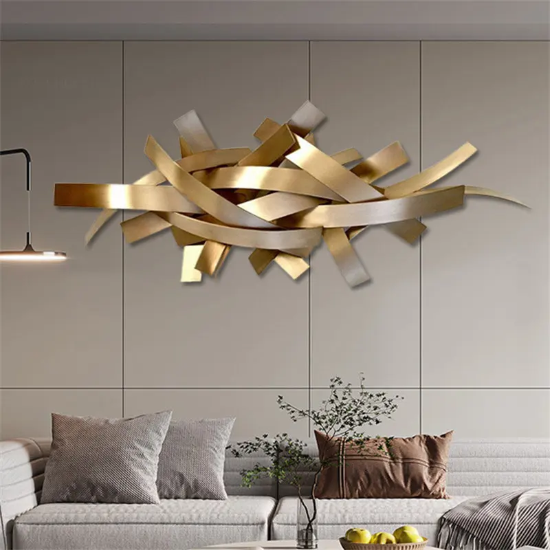 Modern Metal Wall Decor Light Luxury Living Room Sofa Wall Decoration