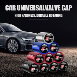 Premium Car Logo Tire Valve Caps - Dustproof Wheel Stem Covers - Black (For Q5)