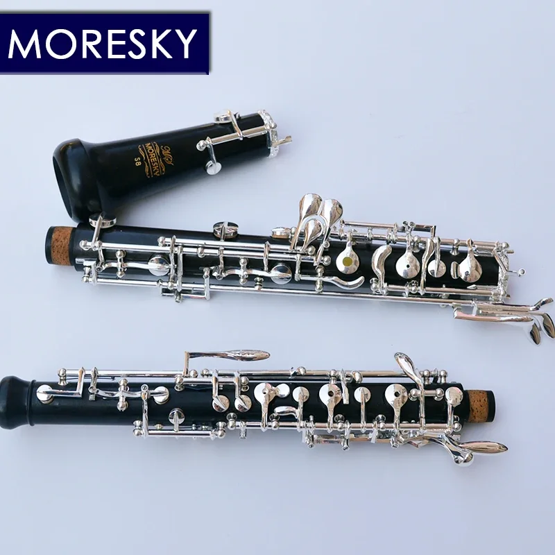 MORESKY Professional C Key Oboe of ebony Semi-automatic Fully automatic Oboe Style Cupronickel Plated Silver