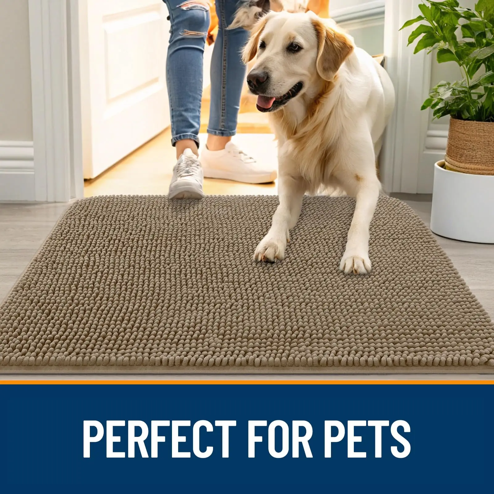 Hapihappy New Door Mat Indoor Chenille Mat Rugs Quick Dry Chenille Entryway Carpet Machine Washable Indoor Outdoor Mat 41X61 4