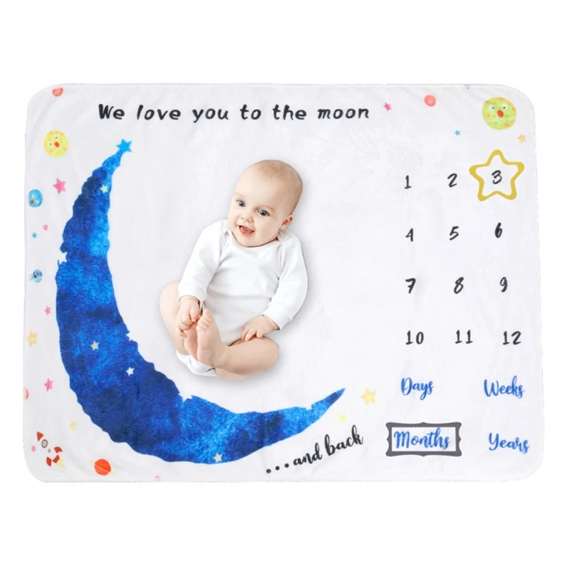 

1 Set Baby Monthly Record Growth Milestone Blanket Newborn Photography Props Accessories for Creative Background Cloth Infant