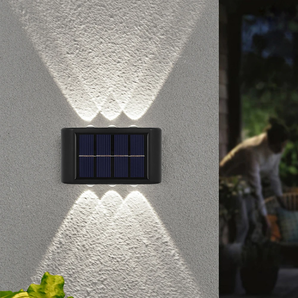 solar powered led wall light 4/6LED Solar Wall Lamp Outdoor Waterproof Up And Down Luminous Lighting Garden Decoration Solar Lights Stairs Sunlight Lamp solar lights for backyard