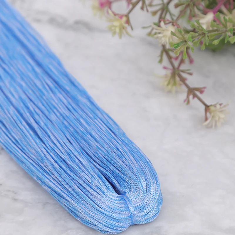 Nylon Cord Crochet Yarn Nylon Rope Silk Cord 100M Hollow Ice Silk Hook Thread Yarn Color Crochet Summer Nylon Cords DIY Hand-Woven Bracelet Braided Shoes Handicrafts