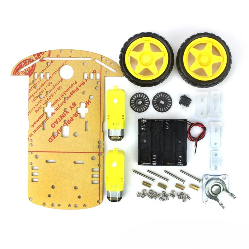 Smart Car Kit 4WD Smart Robot Car Chassis Kits DIY Parts With Battery Box Diy Electronic Kit for Arduino K-4WD diy electronics kit