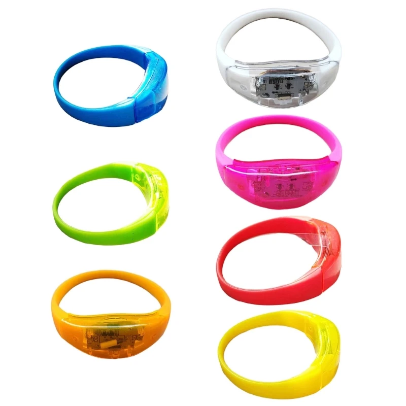 

5pcs Sound Control Concert Voice Control LED Light Bracelets Bangle Party Supply