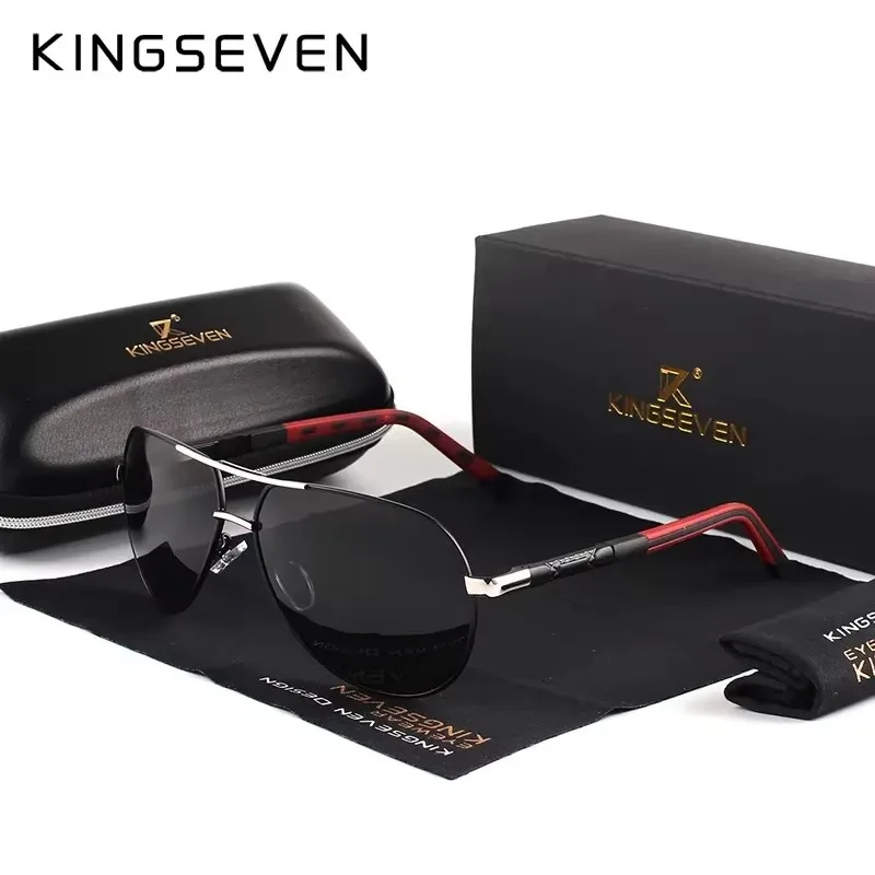 Lunettes de soleil aluminium rétro luxe - Monture pilote unisexe pour pêche et loisirs