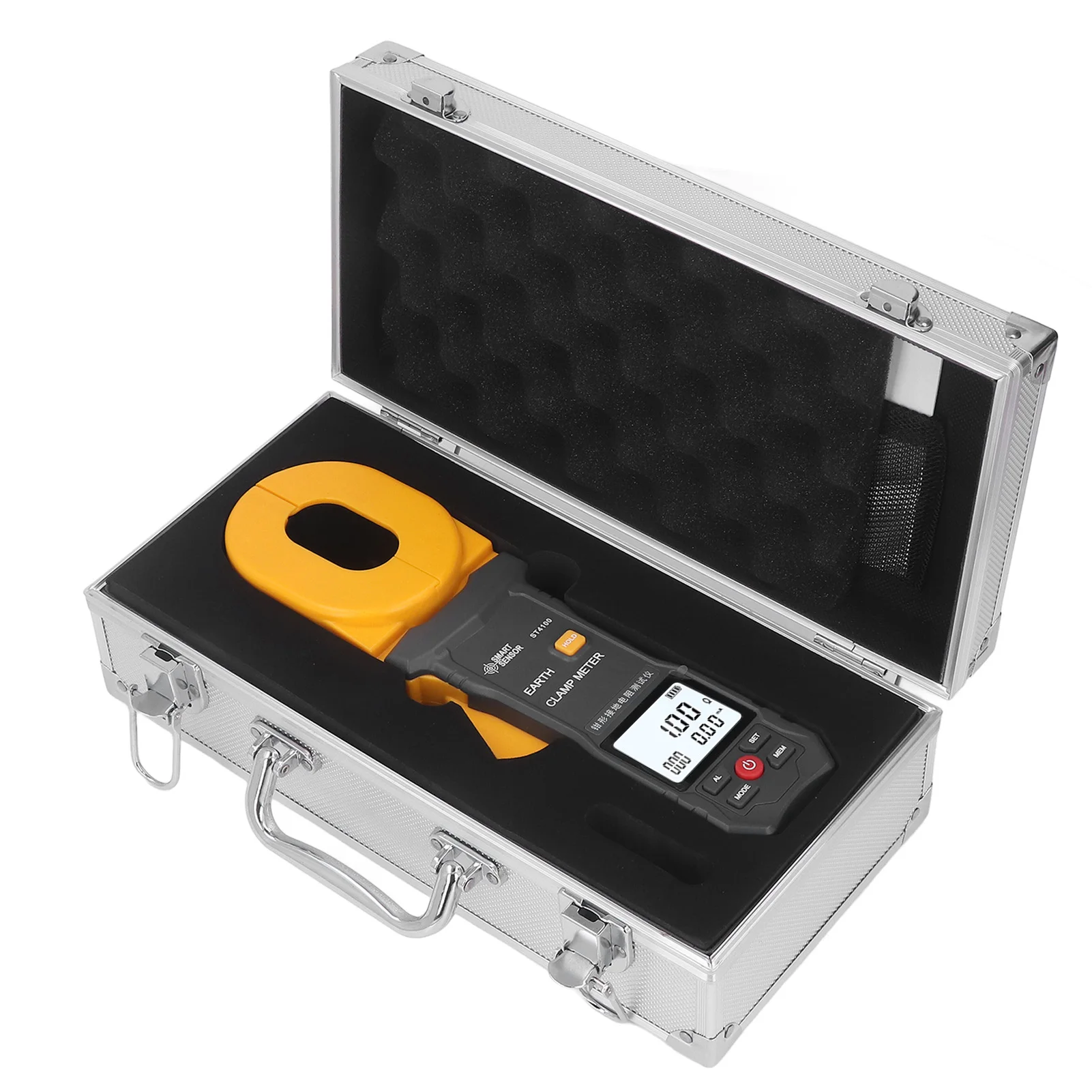 ST4100 Digital LCD Clamp Ground Resistance Meter Ground Earth Resistance Meter Tester range 0.010~500&Omega; Data Storage