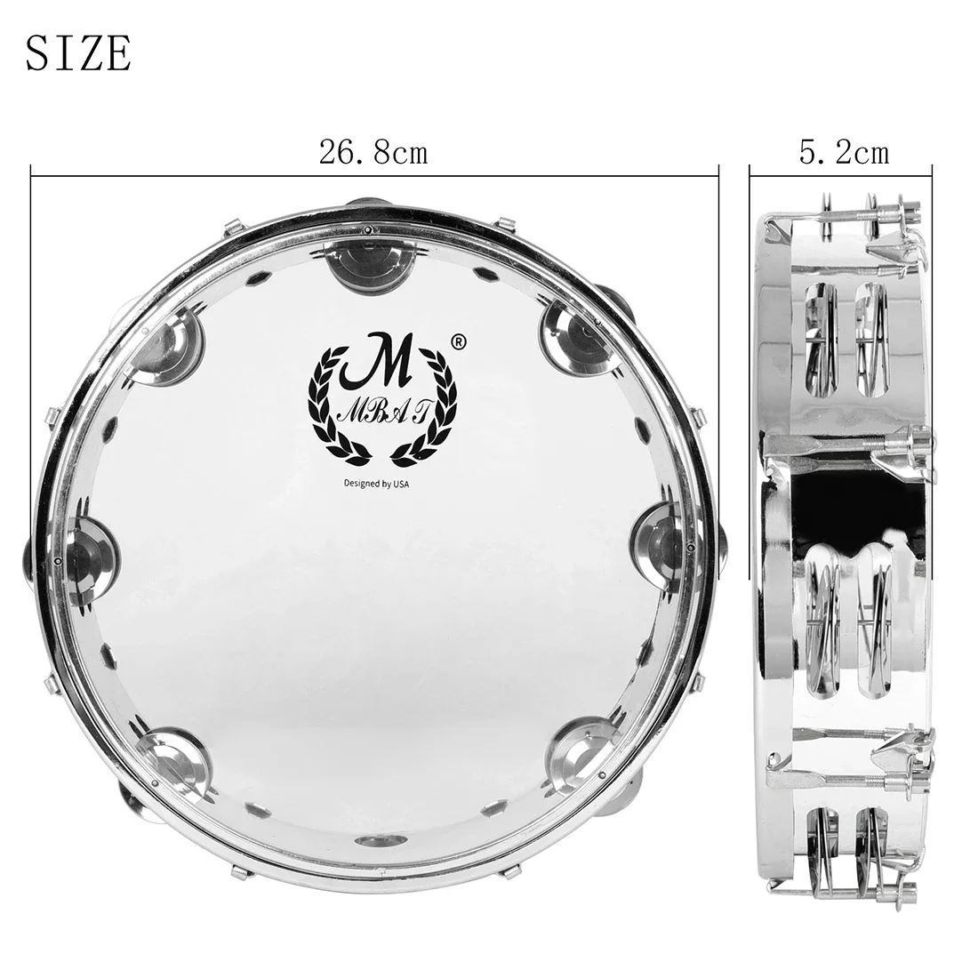 8/10 Inch Tambourine Self Tuning Double Row Hand Tambourine with Stainless Steel Ring for KTV Party Festival Celebration Play hand tambourine