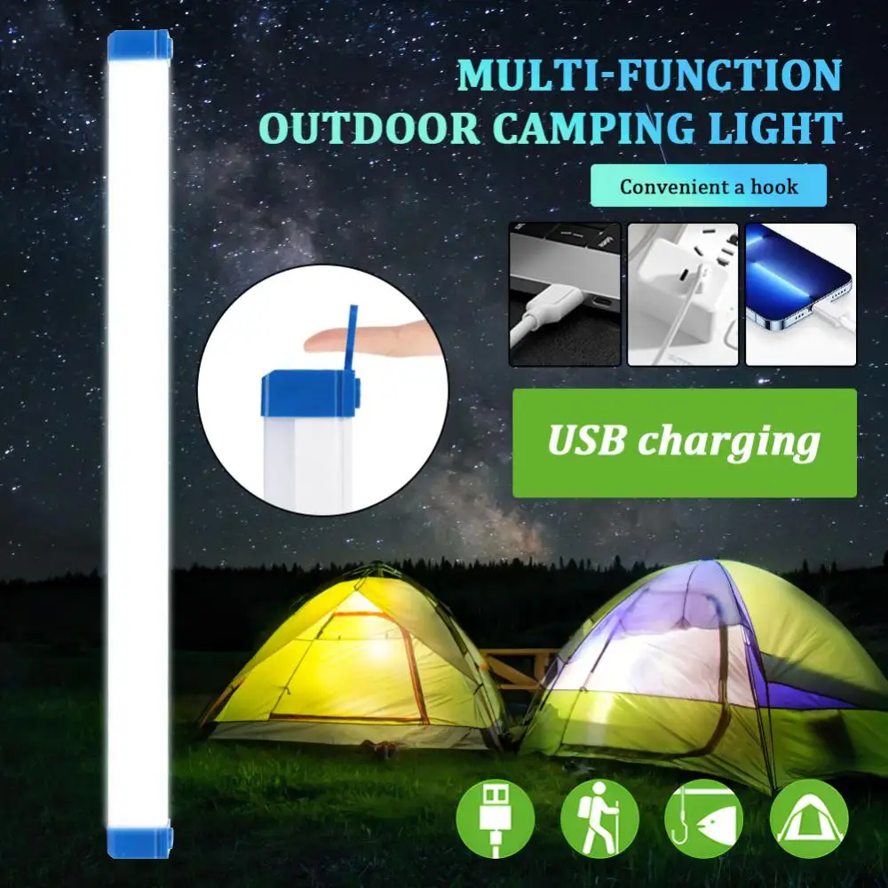 Long LED Tube Night Light Magnetic 17CM 32CM 52CM USB Rechargeable Emergency Light Outdoor Portable Long Strip Emergency