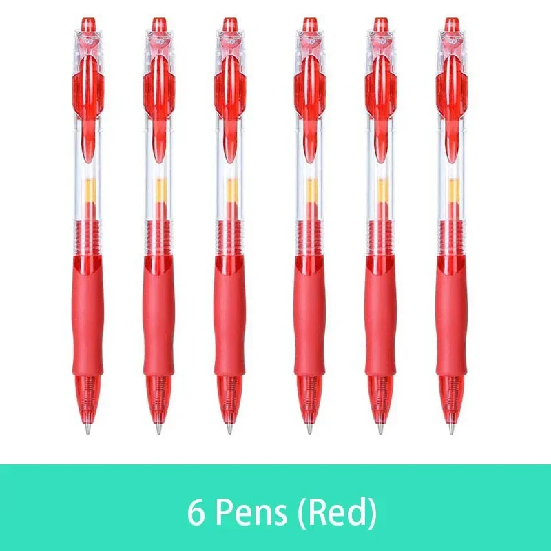 Retractable Gel Pen Set with Replaceable Refills - Large Capacity Ink in Black, Red, and Blue