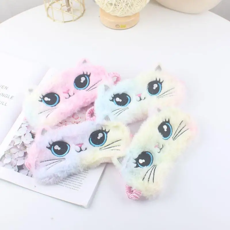 Sleep Mask Cartoon Plush Eye Mask Silk Shading Tool for Students