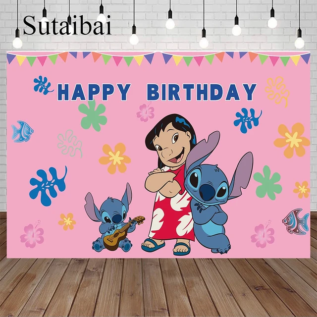 DÉCORATION ANNIVERSAIRE PERSONNALISÉ THÈME ANGEL (STITCH ROSE