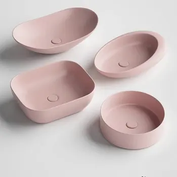 ศิลปะส่วนบุคคล Cherry Blossom สีชมพูอ่างล้างหน้าบนเคาน์เตอร์,ระเบียงห้องน้ําเคาน์เตอร์อ่างล้างหน้าใน Morandi GN520RX 1