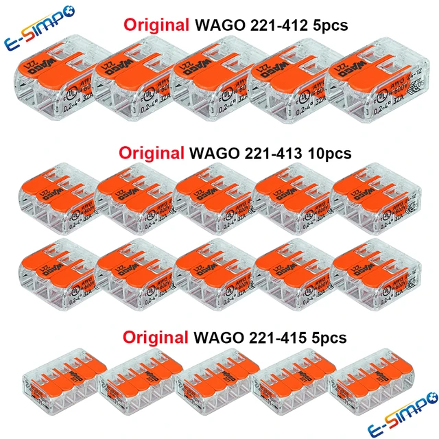 WAGO Terminals Series Splicing Connector 221-2411, 221-412