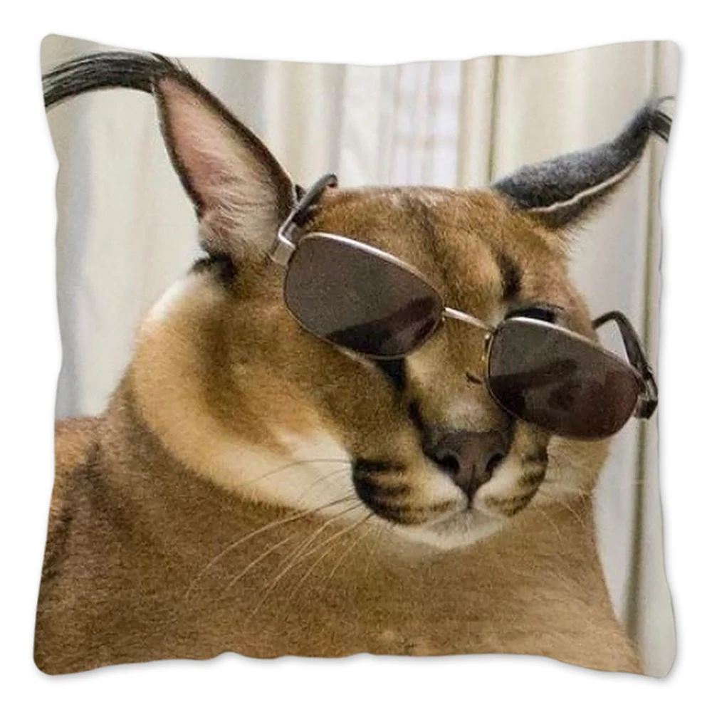 Compra online de Floppa bonito meme capa de almofada 40x40 decoração para  casa impressão 3d engraçado caracal gato lance travesseiro caso para sala  estar dupla face