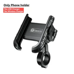 Universal Motorcycle Phone Holder with Quick USB and Wireless Charging, Mirror Stand and Handlebar Mount (M29 Without Charger)