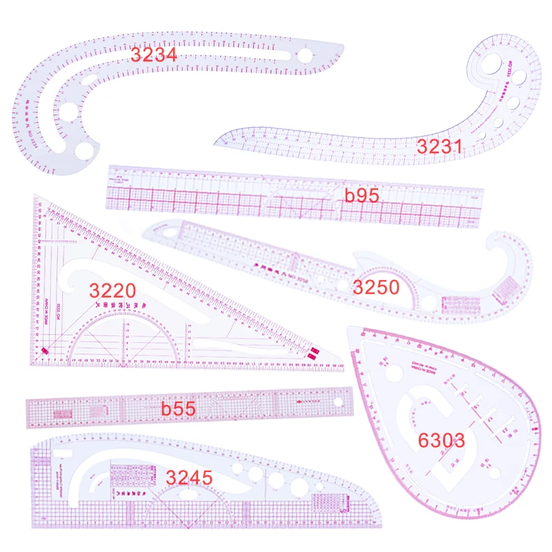 4 Styles Pattern Sewing Rulers Set, Plastic Sew French Curve Ruler, Metric  Curve Shaped Rulers - Sewing Patterns & Templates