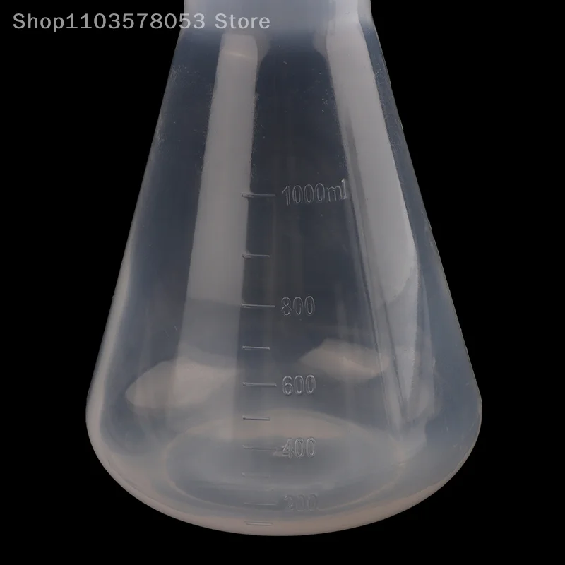 50-1000ml Conical Flask With Cap And Scale, Lab Plastic Erlenmeyer Flask With Screw Lid For Laboratory Experiment