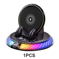 Vyvylabs 15W RGB Magnetic Wireless Charger & Phone Holder with Fast Charging Dock (1PCS)