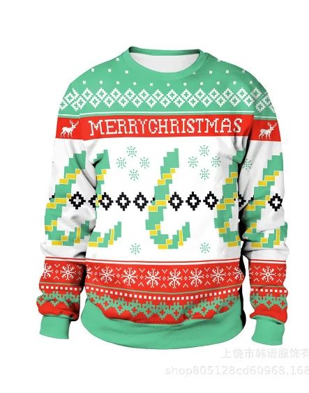 thumbnail image 1 of Suéter feo de Navidad 2024 para regalar, elfo de Papá Noel, divertido suéter de reno de Navidad para hombre, ropa de pareja para vacaciones, 1 of 5