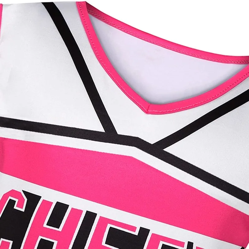 Cheerleader Costume Girls Carnival Cosplay Outfit Sports Competition Cheering Stage Performance Uniform Children Dance Dress