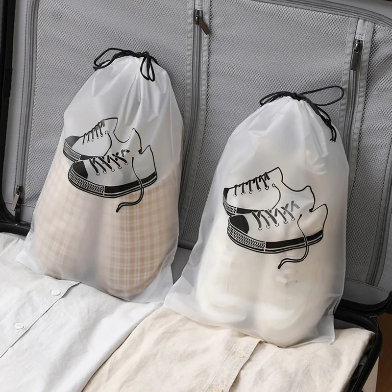 Description Picture 6 of itemWaterproof Shoes Bag for Travel Portable Shoe Suitcase Storage Bag Organize EVA Tote Transparent Drawstring Bag Dustproof Covers