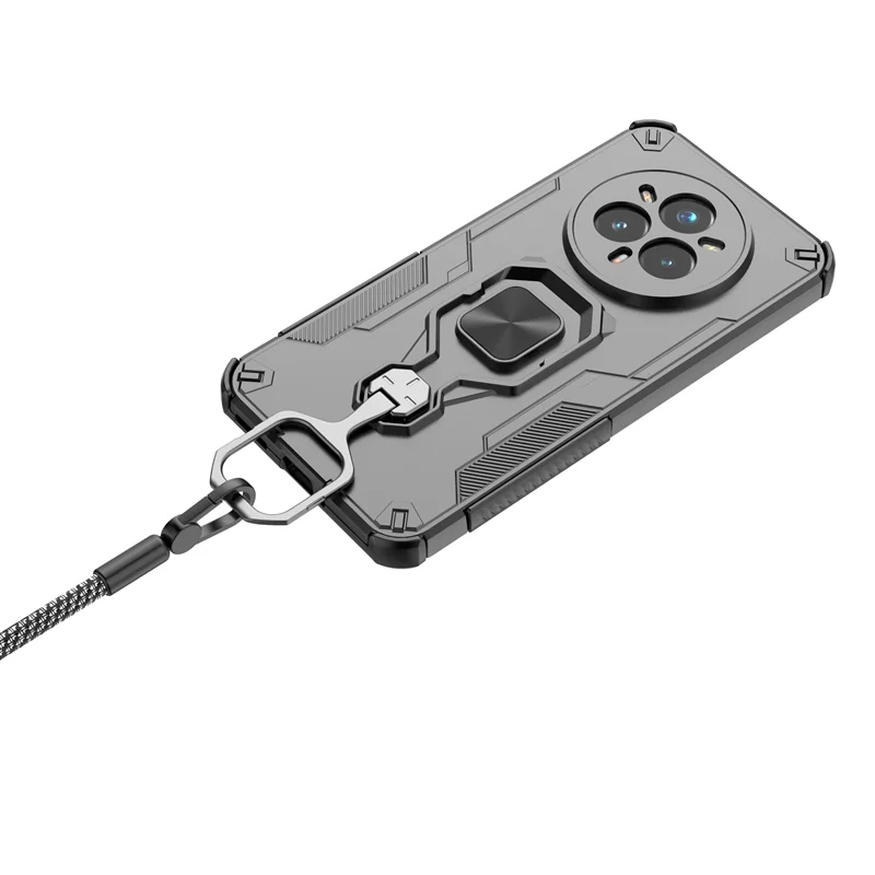 Shockproof Armor Magnetic Ring Holder Phone Case with Camera Lens Protection