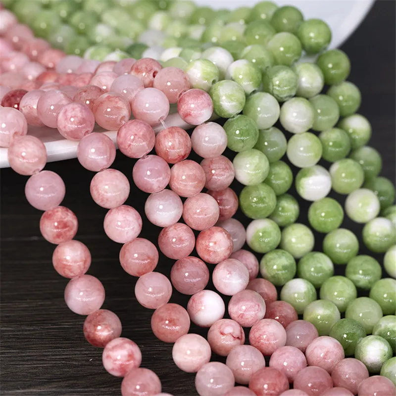 

Trendy New 100pcs 8mm 10mm Pink Green Colors Round Jewelry Glass Beads Ornament Accessory Material Necklace Bracelet Spacers