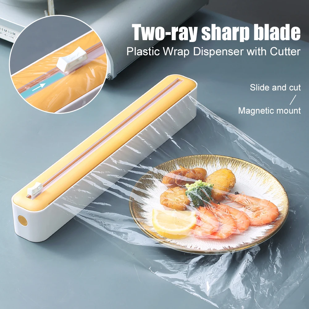 

Plastic Wrap Dispenser with Cutter Cling Film Dispener with Magnet Aluminum Foil Parchment Paper Dispenser Kitchen Accessories