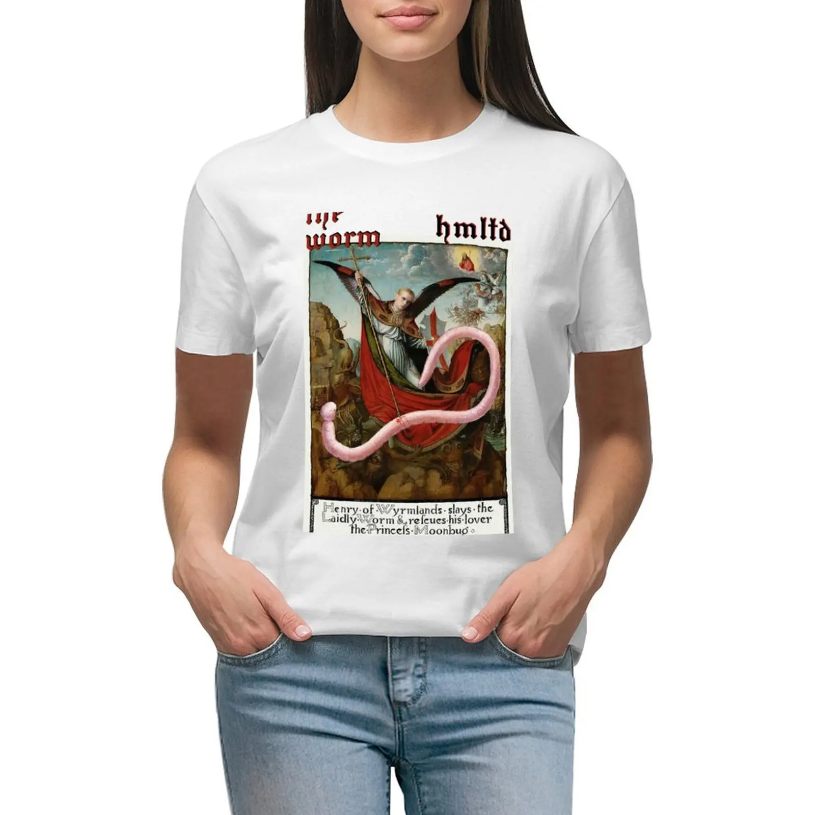 

The Worm by HMLTD T-shirt oversized plus size tops Short sleeve tee Women clothing